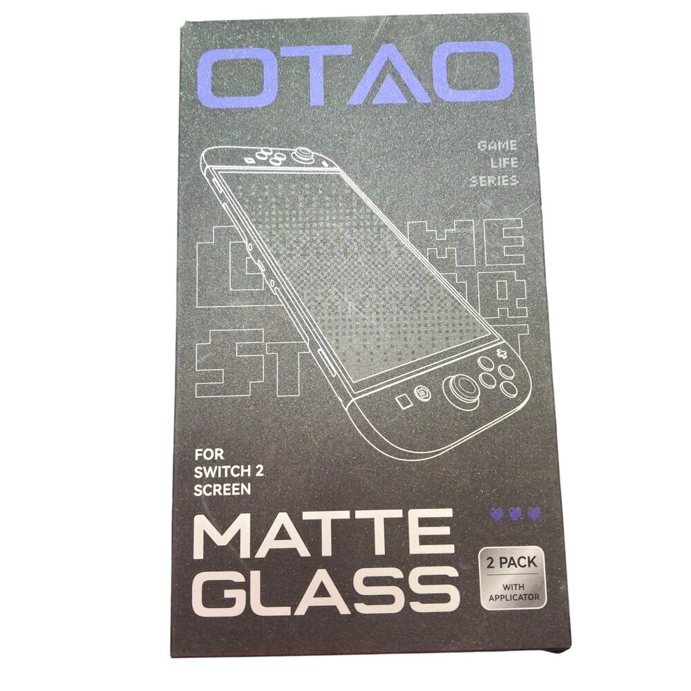 OTAO Nintendo Switch 2 Matte Tempered Glass Screen Protector 2 Pack Sealed